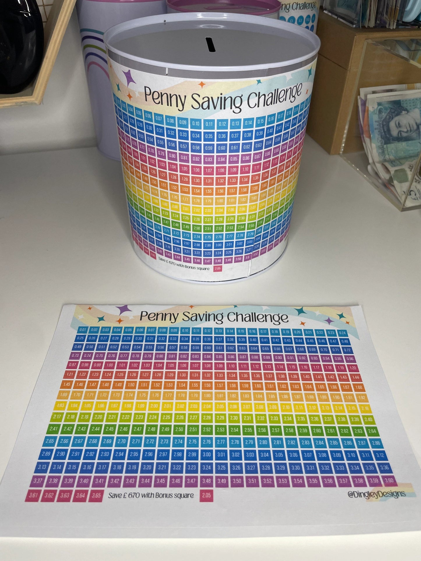 Penny Saving Challenge Tin Sticker