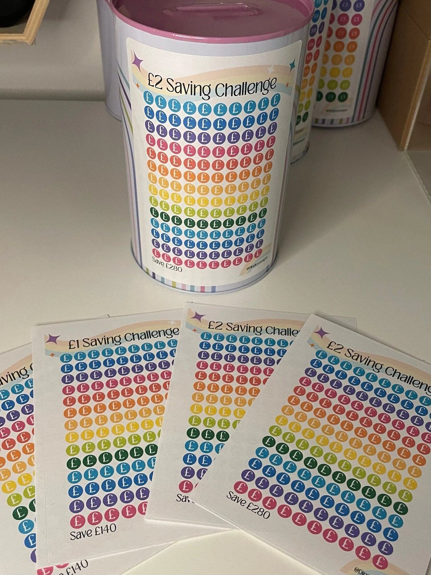 £1 & £2 Savings Stickers