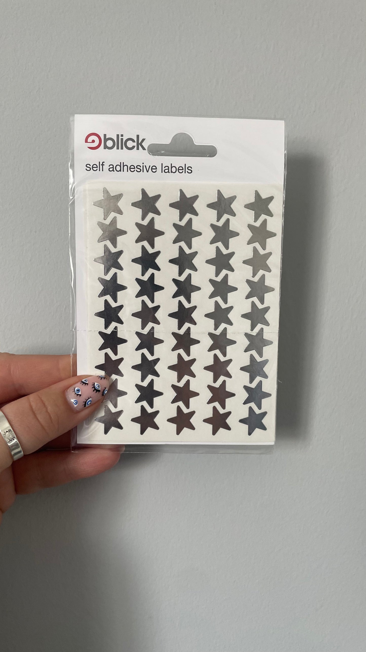 Silver Metallic Star Stickers