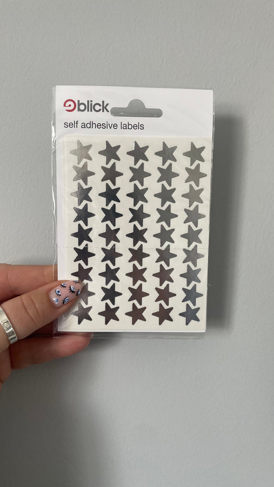 Silver Metallic Star Stickers
