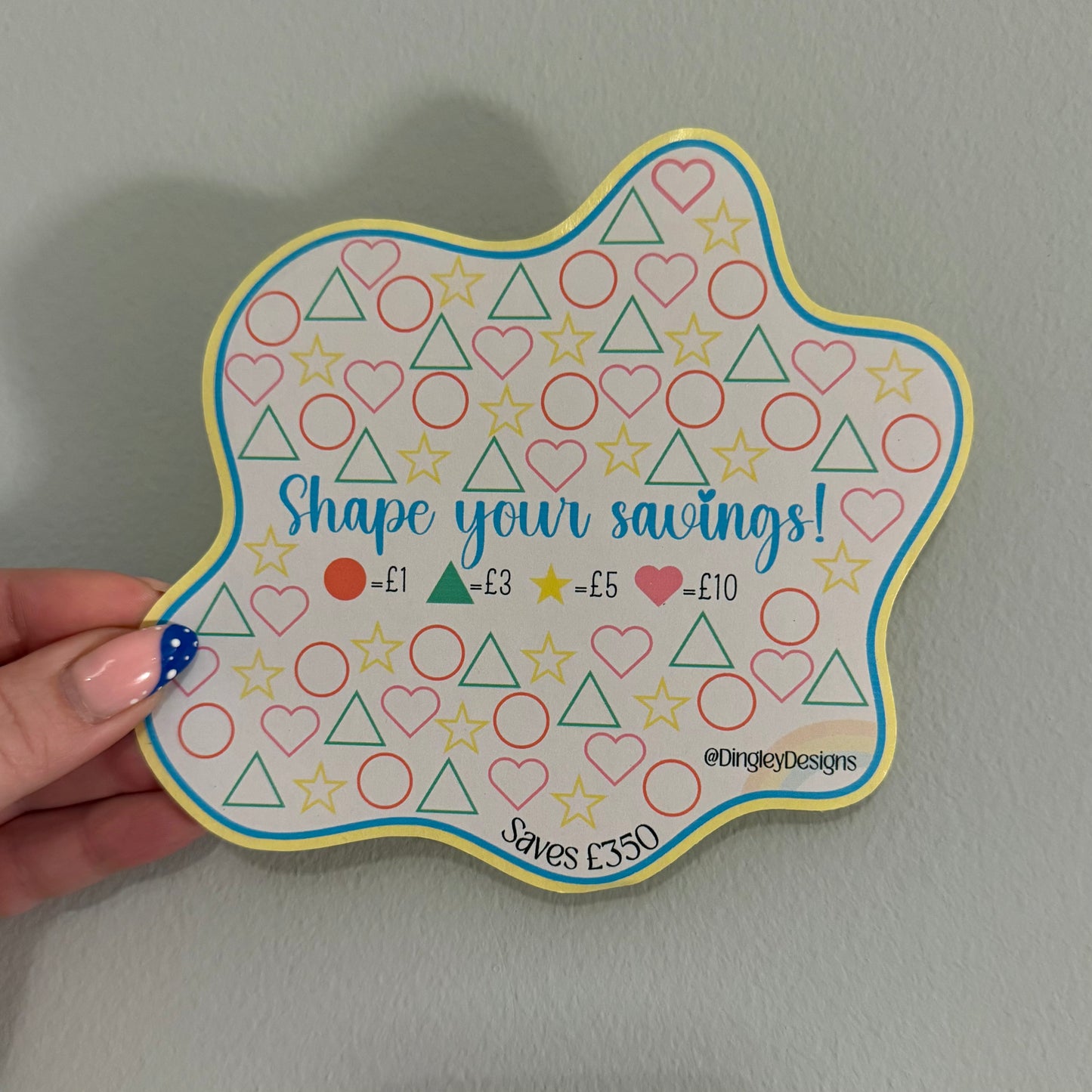 Shape your savings sticker